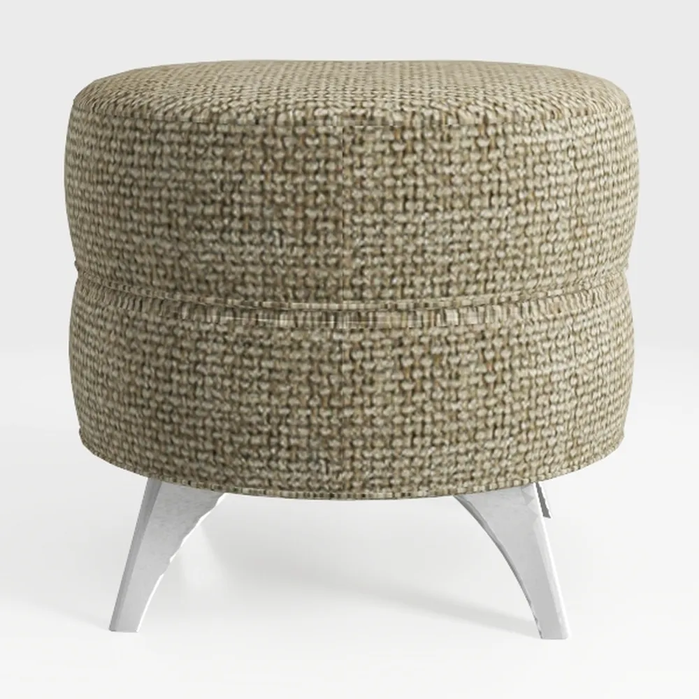 12.5 in. Gray and Black Low Back Metal Ottoman Sto