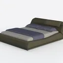 SOFTSEA Floor Bed Queen Size Upholstered Platform  Left 45 Degree View