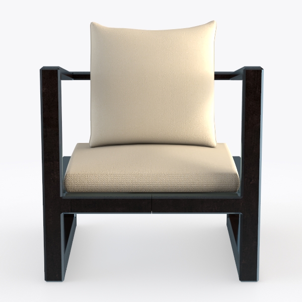 TIANSHU Sling Accent Chair, Upholstered Metal Fram