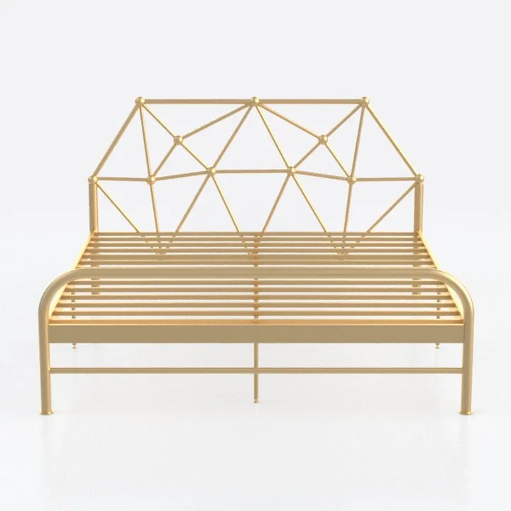VECELO Queen Size Bed Frame, Gold Metal Bed