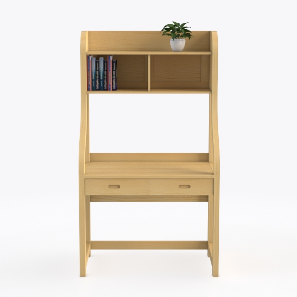 Modway Bixby Home Office Desk with Bookshelf in Oa
