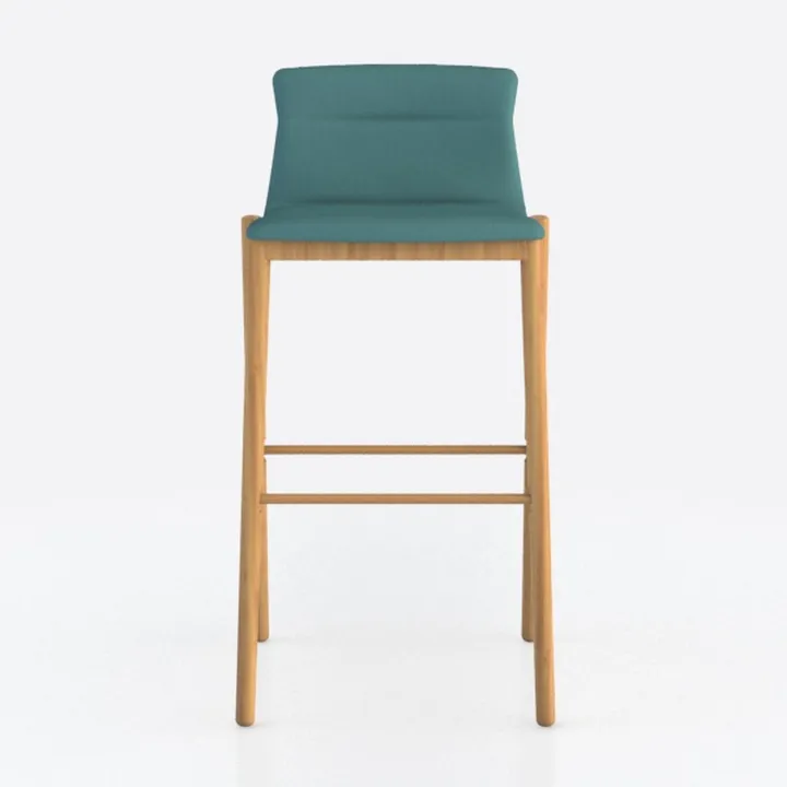 30.7 in. Green Low Back Metal Bar Chair with Uphol