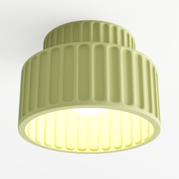KCO Lighting Nordic Green Glass Flush Mount