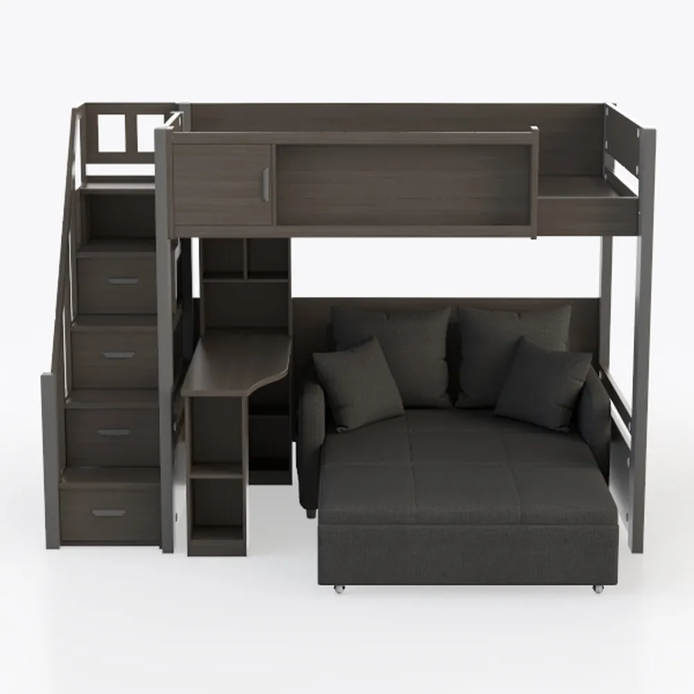 Twin Over Full Loft Bed for Kids and Teenagers, So