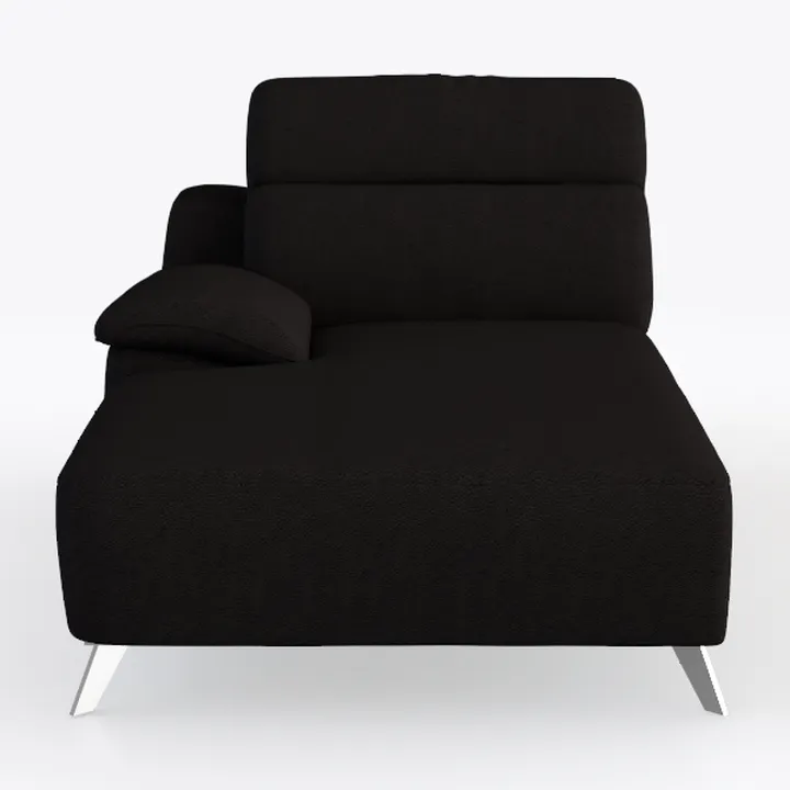 Modern Black Boucle Fabric Left Arm Chaise Lounge 3D Model