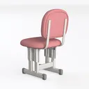 Modern Pink Fabric Adjustable Kids Office Chair 3D Model Left 45 Degree View