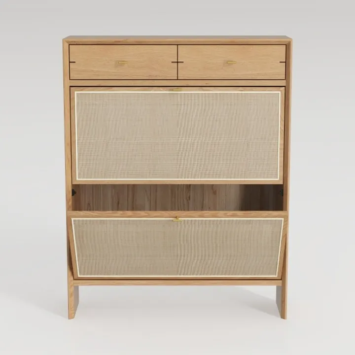 VEVOR Rattan Shoe Cabinet, Narrow Shoe Storage