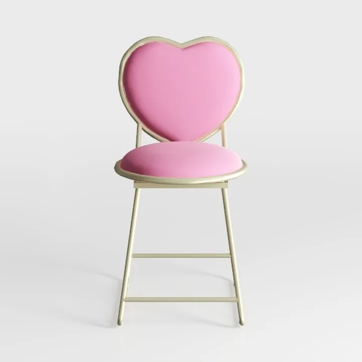 CeRaBuRET Velvet Cushion Metal Frame Dresser Seat,