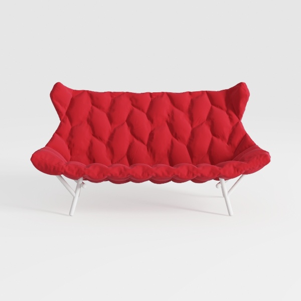Curved Sofa, Comfy 3-Seater Modern Artistic Woven
