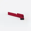 Modern Red Fabric L Shape Sectional Sofa 3D Model Left 45 Degree View