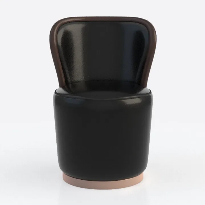 UIXE PU Leather Swivel Barrel Accent Chair