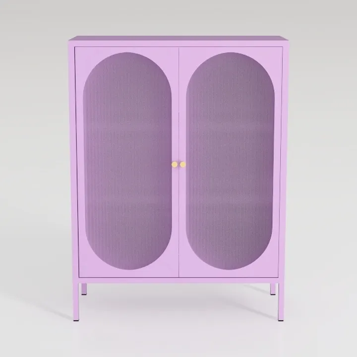 2 Doors Locker Metal Storage Cabinet (Mesh Door