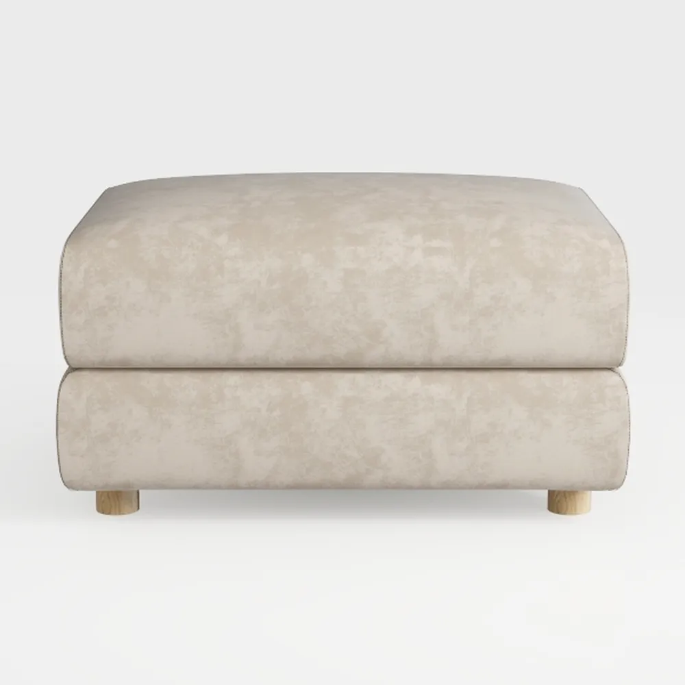 mikibama Chenille Upholstered Couches Ottoman-Warm Beige