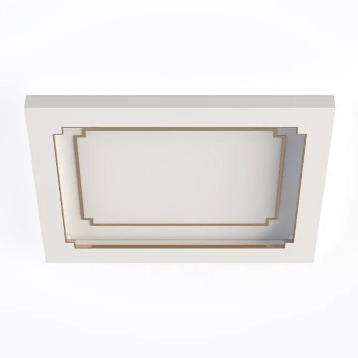 Minimalist White Wood Recessed Ceiling Light Tray 3D Model