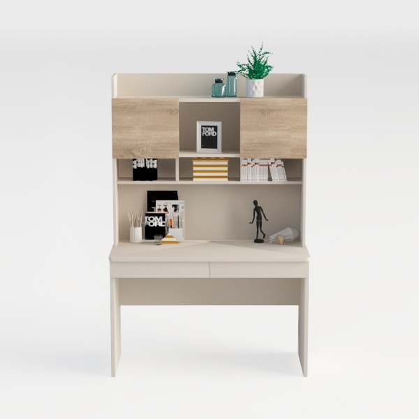 vidaXL Desk, Computer Desk with Bookshelves, Works