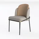 Comfortable Upholstered Dining Chair with Steel Left 45 Degree View