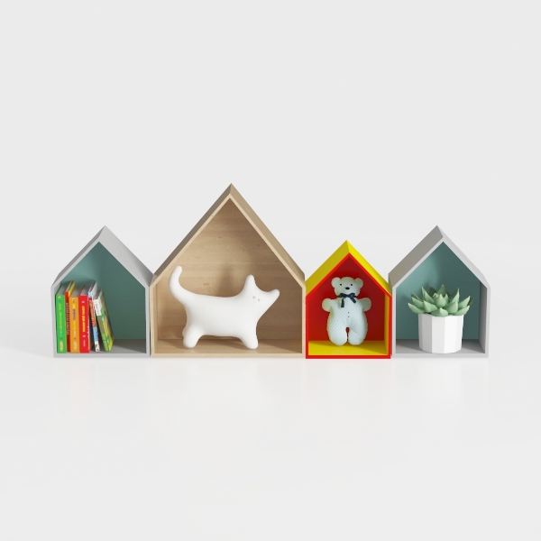 Rustic State Brooks Decorative Hexagon Shelves