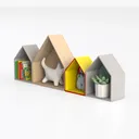 Rustic State Brooks Decorative Hexagon Shelves Left 45 Degree View