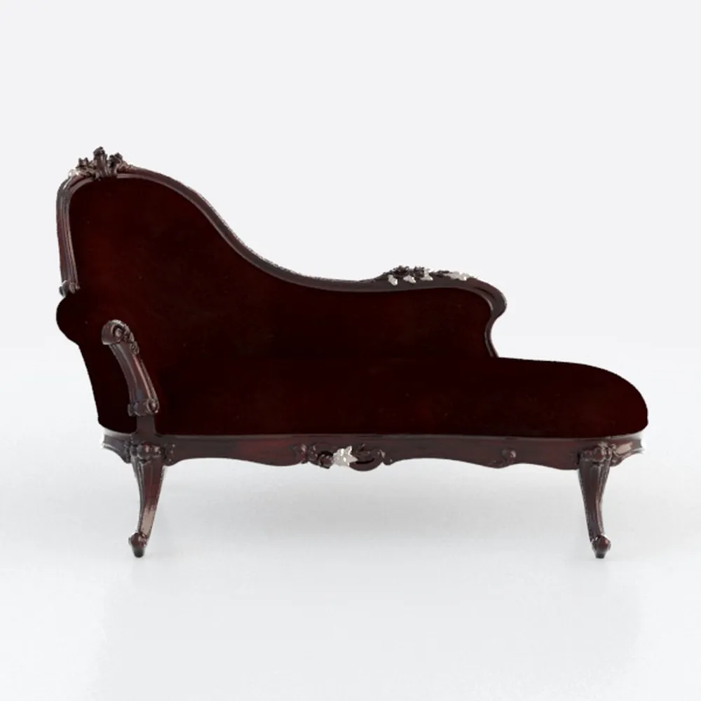 Hammett Dark Brown Button Tufted Chaise Lounge