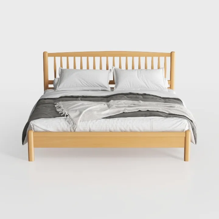 Camaflexi Mid Century Solid Wood Platform Bed Quee