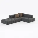 129.9" Modular Sectional Sofa, Sponge Sofa for Right 45 Degree View