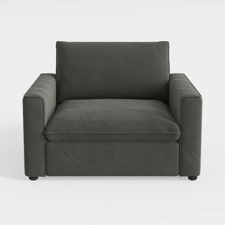 Minimalist Dark Gray Fabric Armchair 3D Model