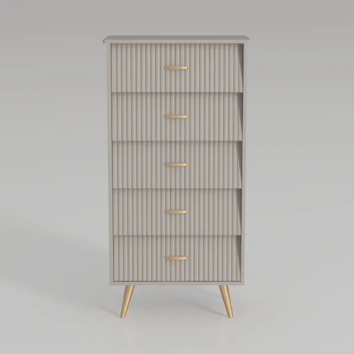 GarveeHome Black Dresser, Modern 5 Drawer Dresser 