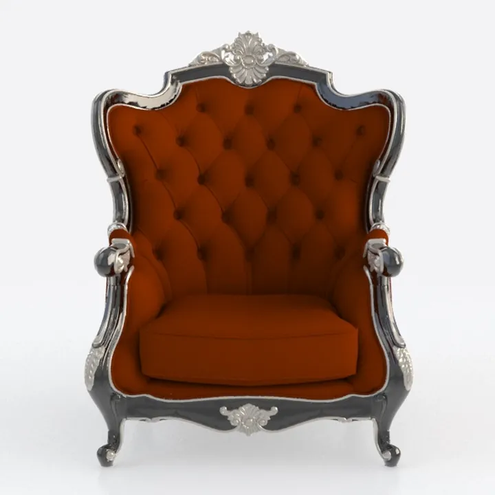Biscottini Poltrona Salotto e Sedia Camera da Letto 82x55x60 cm | Poltrona Camera da Letto con Finitura Argento | Poltrona Rossa Velluto