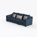 Rattaner 3-Seat Patio Wicker Sofa, Outdoor  Left 45 Degree View
