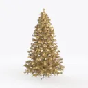 Gold Metallic Artificial Christmas Tree 3D Model Left 45 Degree View