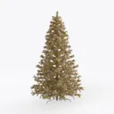 Gold Metallic Artificial Christmas Tree 3D Model Right 45 Degree View