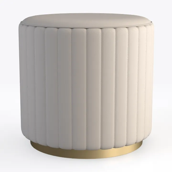Kirana Beige and Gold Ottoman