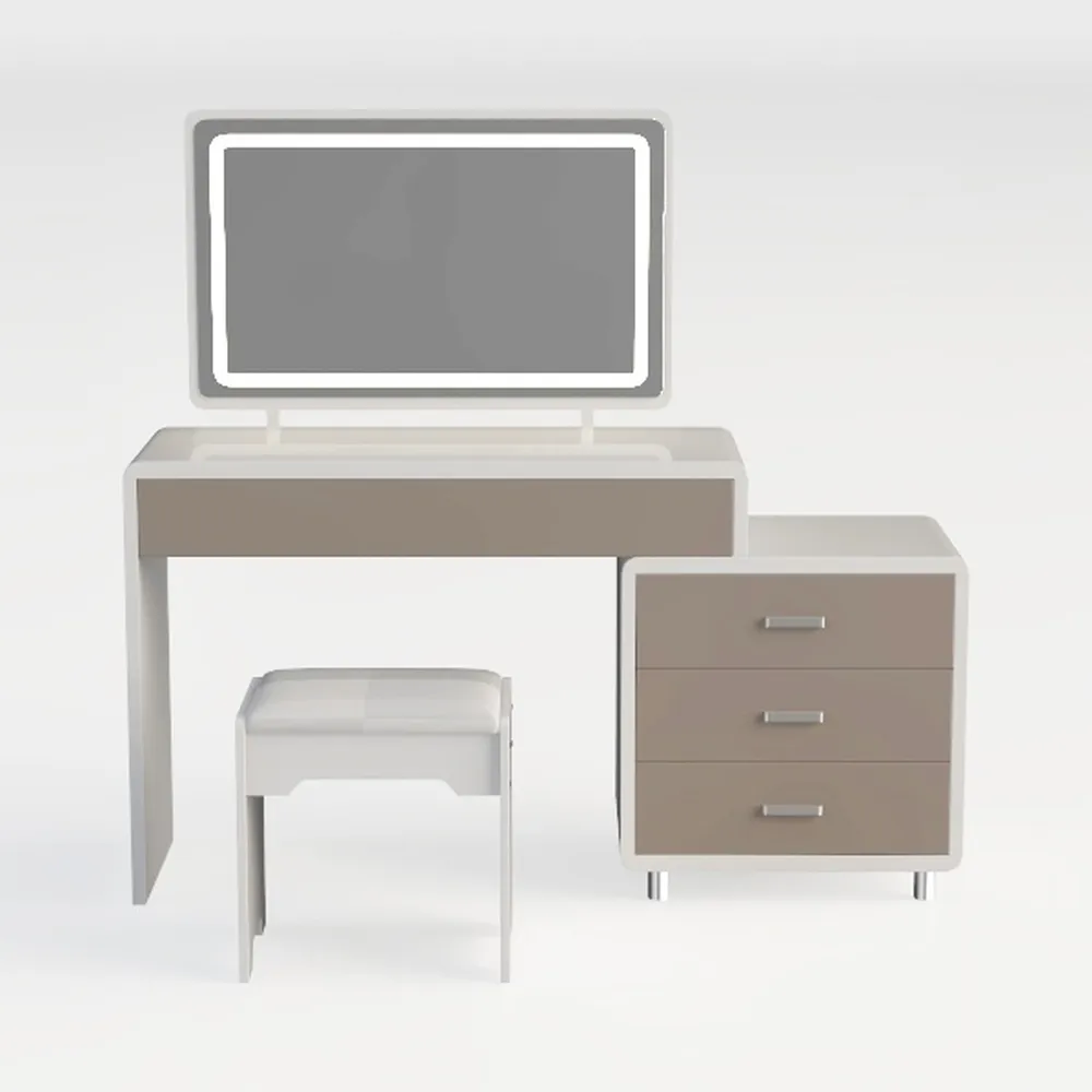 DWVO 46'' Glass Top Makeup Vanity with 10 Drawers,