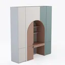 desk with bookcase-Youthful Bliss Right 45 Degree View