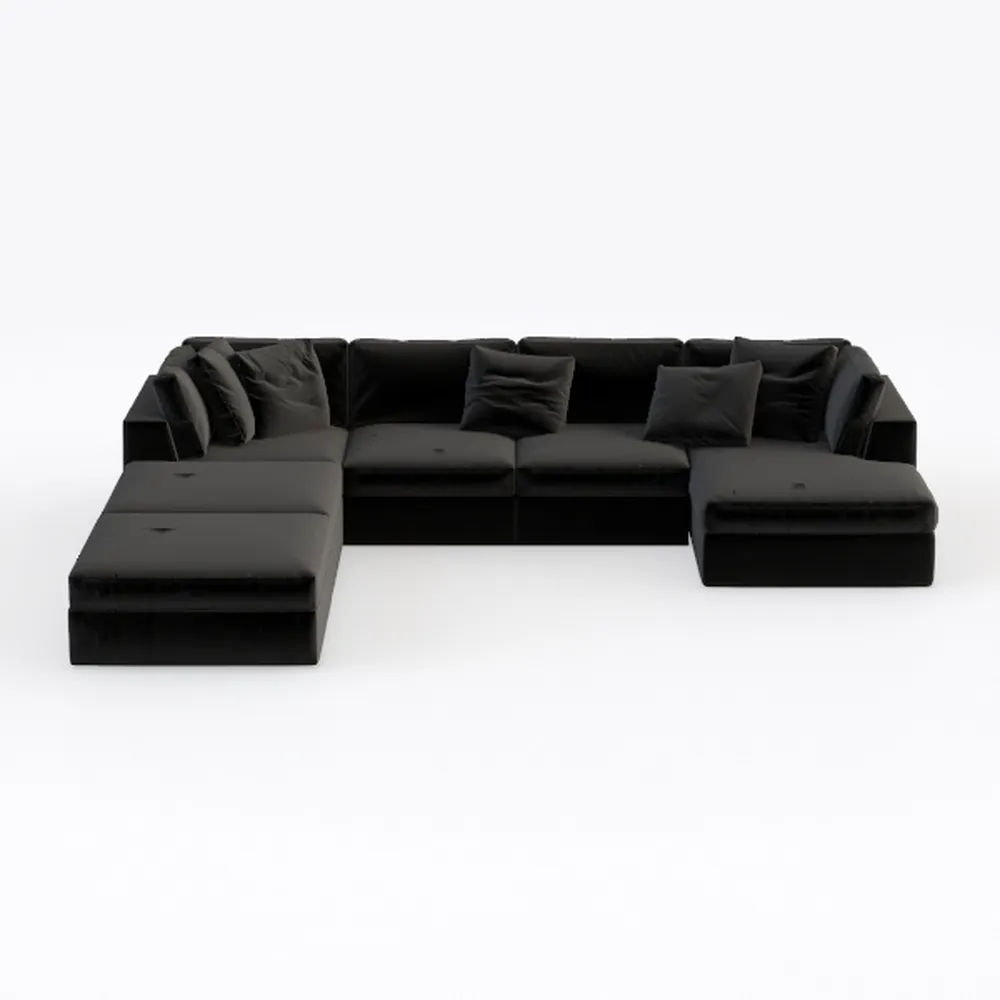 135" U-Shape Cloud Couch, Modern Modular Sectional