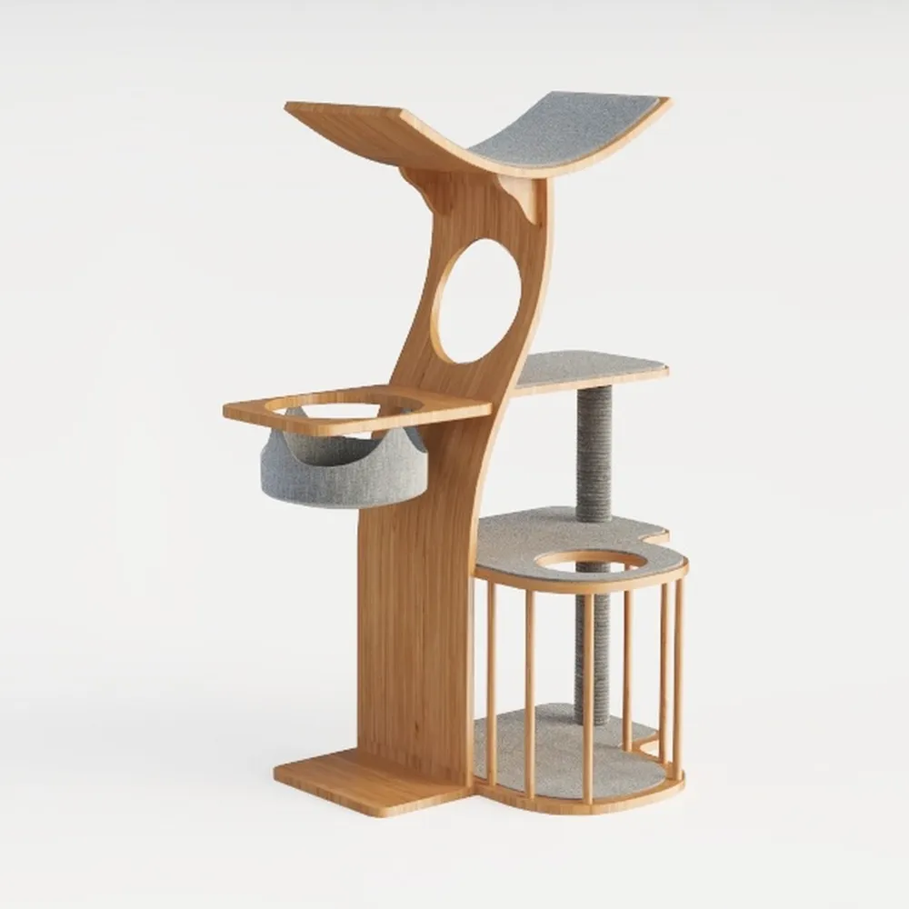 4-Tier Tree Bookshelf, Modern Standing Bookcase