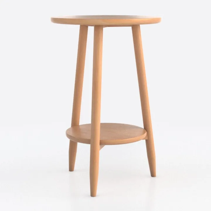 Home Furnishing 2-Layer Sofa Side Table Wooden