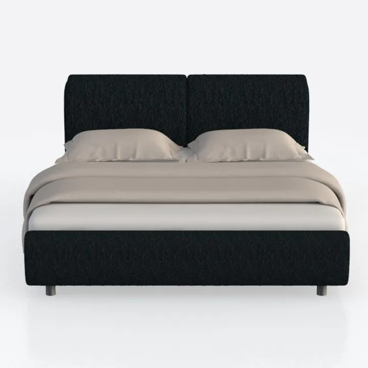 Pemberly Row Upholstered Platform King Bed in Blac