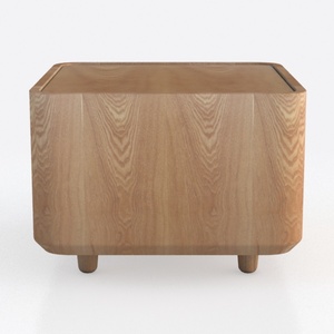 Solid Wood Nightstand, 2-Drawer, Oak, Wood Color