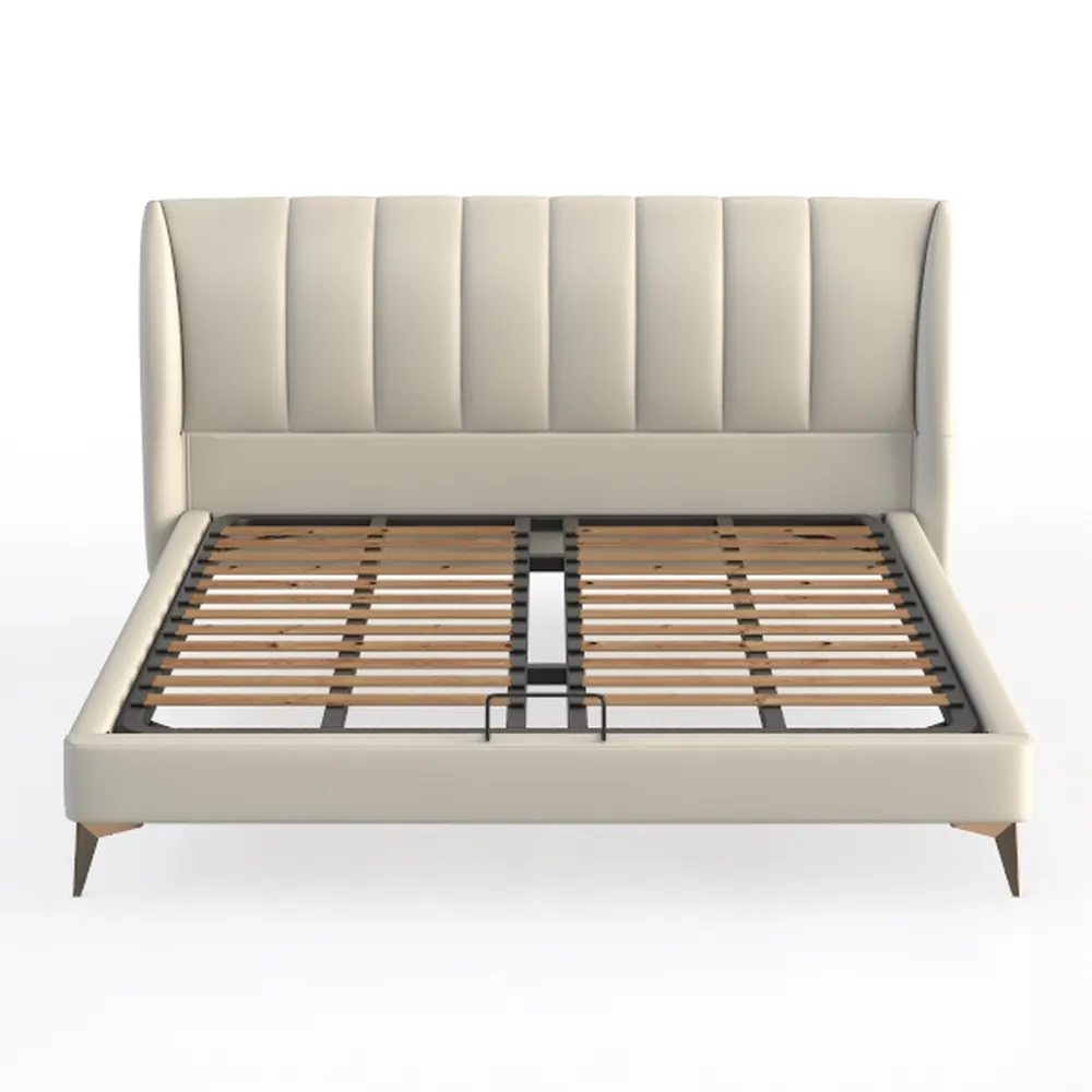 Queen Size Bed Frame with Fabric Upholstered