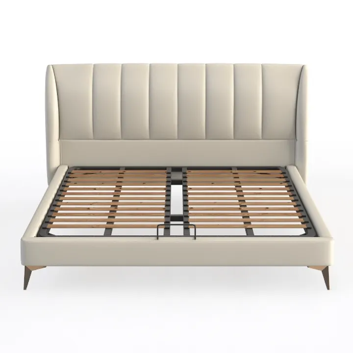 Queen Size Bed Frame with Fabric Upholstered