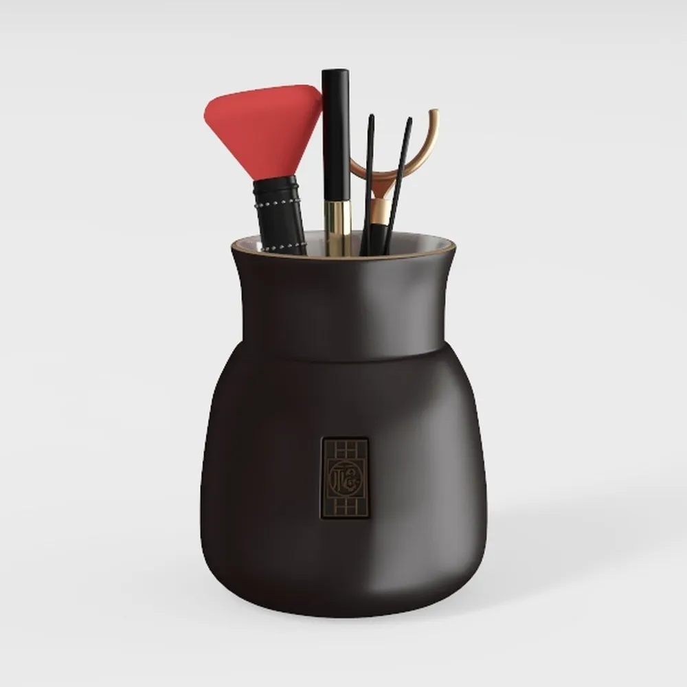 Goaste Metal Matte Flower Vase, Small Black Vases