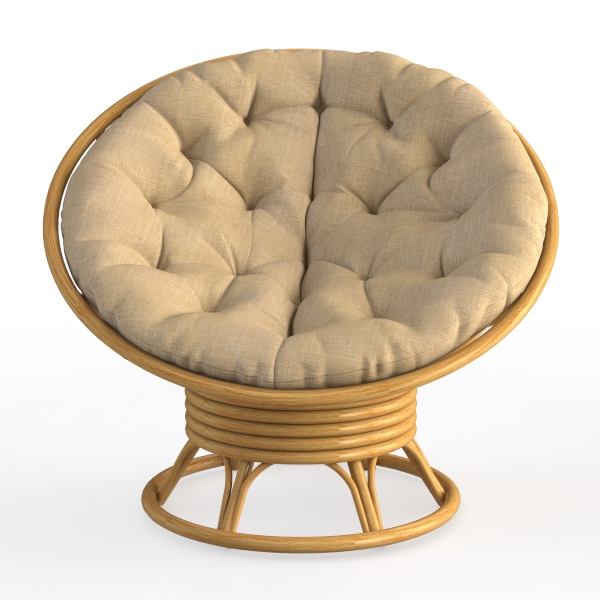 INMOZATA Swivel Wicker Papasan Chair Indoor Outdoo