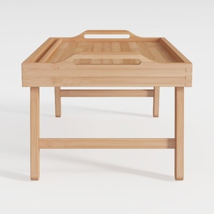 Bamboo Bed Tray Table with Folding Legs, Lap Desk