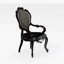 Kartell Magis Proust, Polietilene, Nero Opaco, 90x104x105 cm Right 45 Degree View