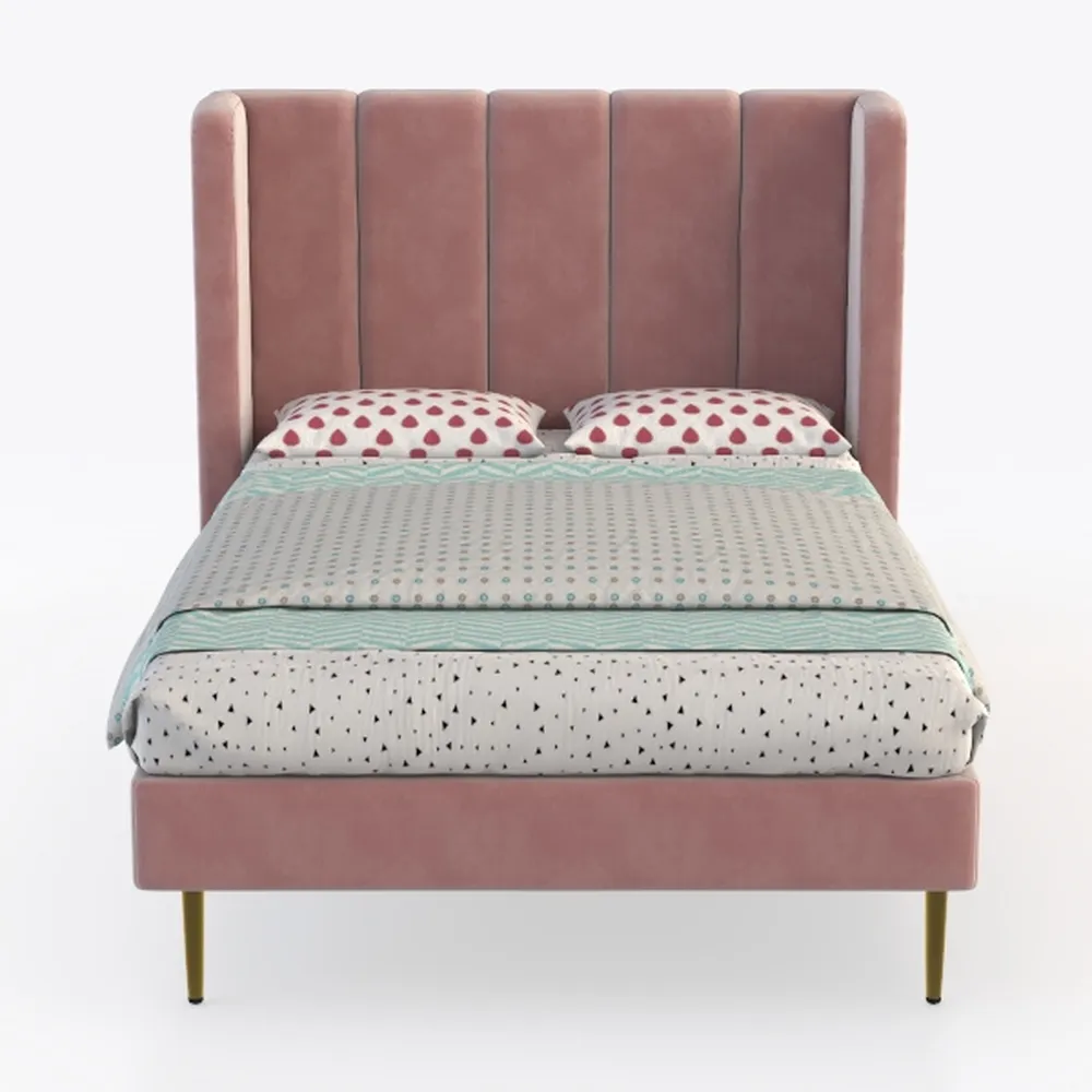 Glory Furniture Julie Velvet Upholstered Queen Bed
