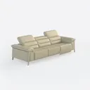 Modern Beige Leather Reclining 3 Seater Sofa 3D Model Right 45 Degree View