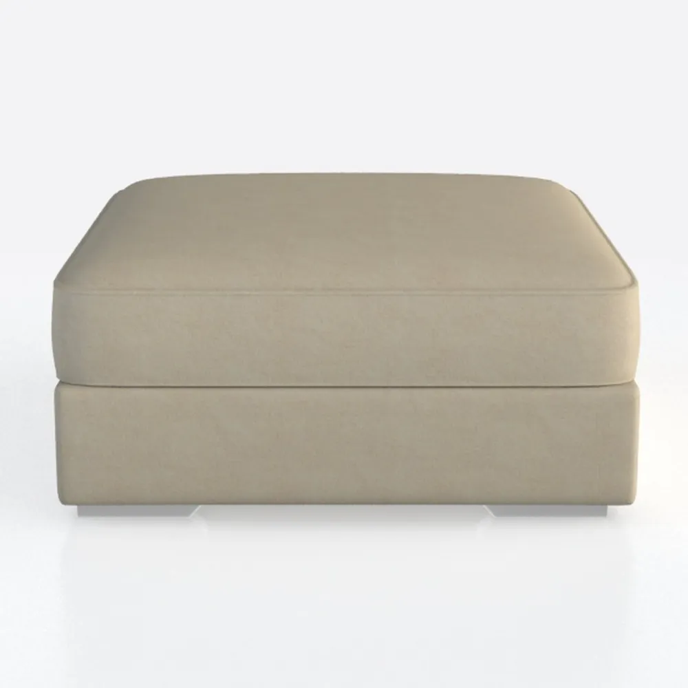 Gray and Black Polyester Square Accent Ottoman