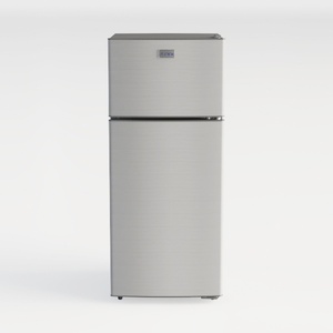Stainless Steel Double Door Refrigerator 3D Model