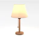 Minimalist Oak Fabric Table Lamp 3D Model Right 45 Degree View